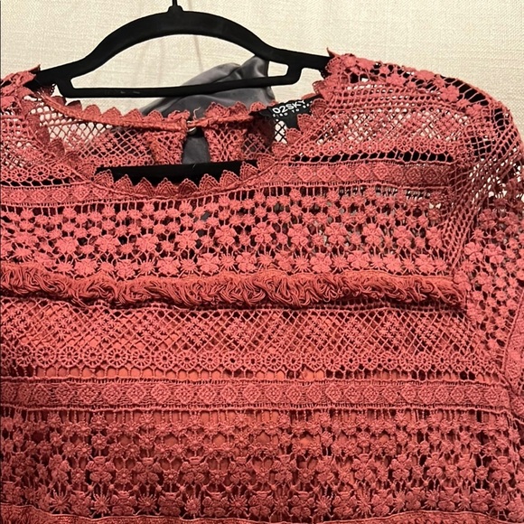 Anthropologie 02Sky Rust Lace Sheath Dress size Large - Picture 13 of 13